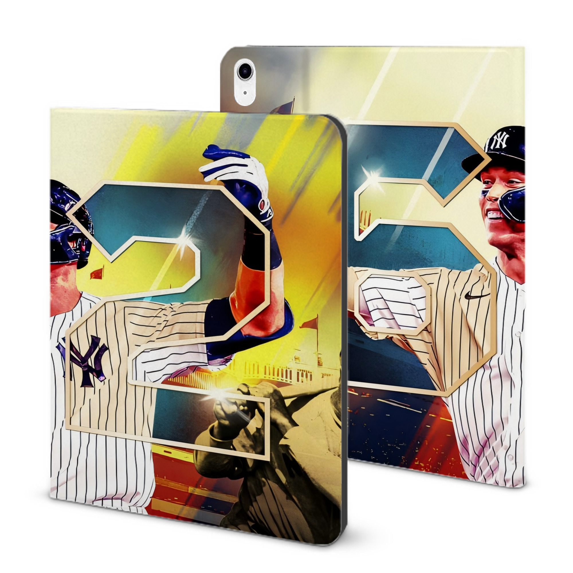 Aaron Judge 62nd Home Run IPad Case Without Pencil Slot – Book-Style Cover With PU Leather & TPU – Slim, Durable, Scratch-Resistant, Full Protection & Easy Access